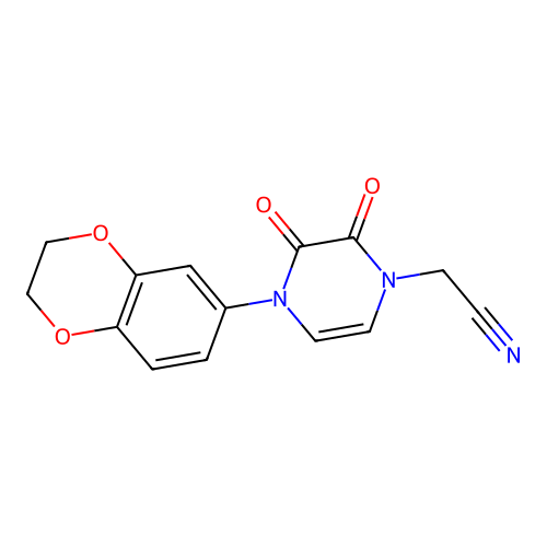 2-[4-(2,3-Dihydro-1,4-benzodioxin-6-yl)-2,3-dioxopyrazin-1-yl]acetonitrile structure