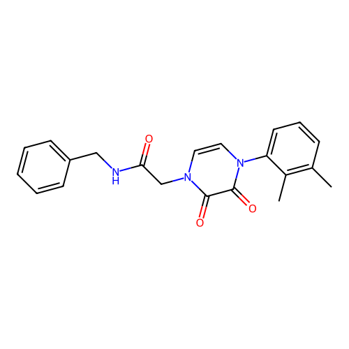 N-benzyl-2-[4-(2,3-dimethylphenyl)-2,3-dioxopyrazin-1-yl]acetamide structure