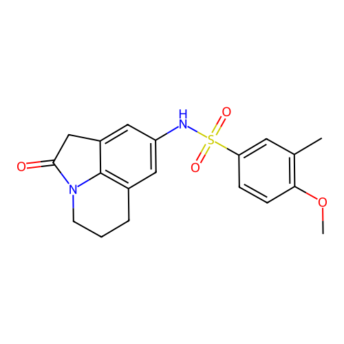 4-methoxy-3-methyl-N-(2-oxo-2,4,5,6-tetrahydro-1H-pyrrolo[3,2,1-ij]quinolin-8-yl)benzenesulfonamide structure
