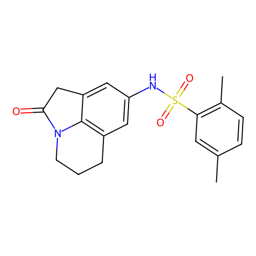2,5-dimethyl-N-(2-oxo-2,4,5,6-tetrahydro-1H-pyrrolo[3,2,1-ij]quinolin-8-yl)benzenesulfonamide structure