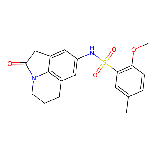 2-methoxy-5-methyl-N-(2-oxo-2,4,5,6-tetrahydro-1H-pyrrolo[3,2,1-ij]quinolin-8-yl)benzenesulfonamide structure