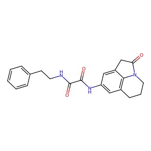 N1-(2-oxo-2,4,5,6-tetrahydro-1H-pyrrolo[3,2,1-ij]quinolin-8-yl)-N2-phenethyloxalamide structure