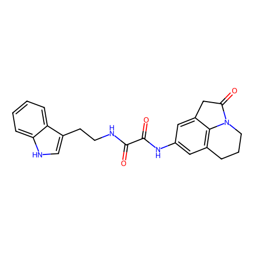 N'-[2-(1H-indol-3-yl)ethyl]-N-{2-oxo-1-azatricyclo[6.3.1.0^{4,12}]dodeca-4,6,8(12)-trien-6-yl}ethanediamide structure