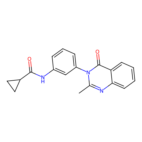 N-[3-(2-methyl-4-oxoquinazolin-3-yl)phenyl]cyclopropanecarboxamide structure