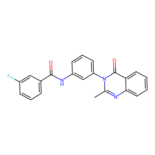 3-fluoro-N-[3-(2-methyl-4-oxoquinazolin-3-yl)phenyl]benzamide structure