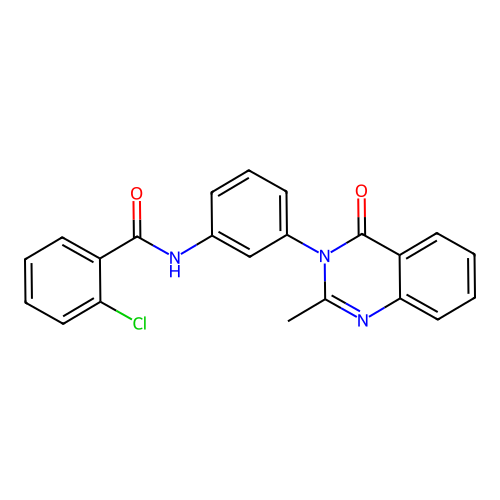 2-chloro-N-[3-(2-methyl-4-oxoquinazolin-3-yl)phenyl]benzamide structure