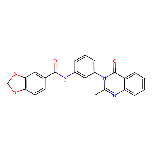 N-[3-(2-methyl-4-oxoquinazolin-3-yl)phenyl]-1,3-benzodioxole-5-carboxamide structure