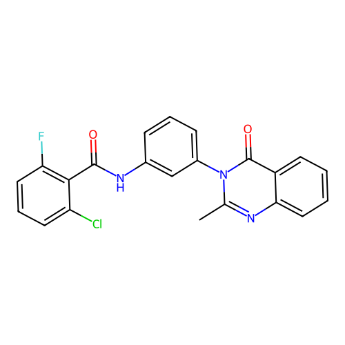 2-chloro-6-fluoro-N-[3-(2-methyl-4-oxoquinazolin-3-yl)phenyl]benzamide structure