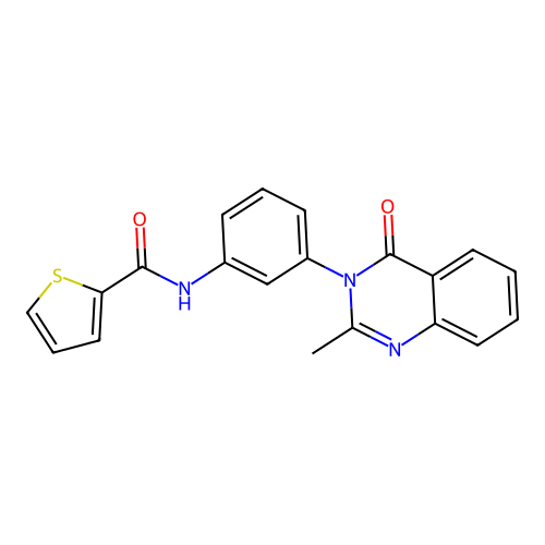 N-[3-(2-methyl-4-oxoquinazolin-3-yl)phenyl]thiophene-2-carboxamide structure