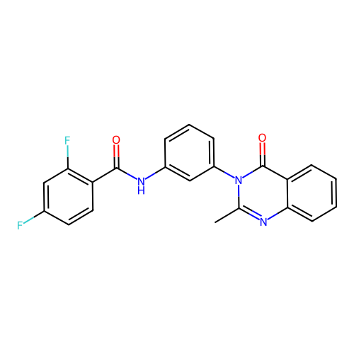 2,4-difluoro-N-[3-(2-methyl-4-oxoquinazolin-3-yl)phenyl]benzamide structure