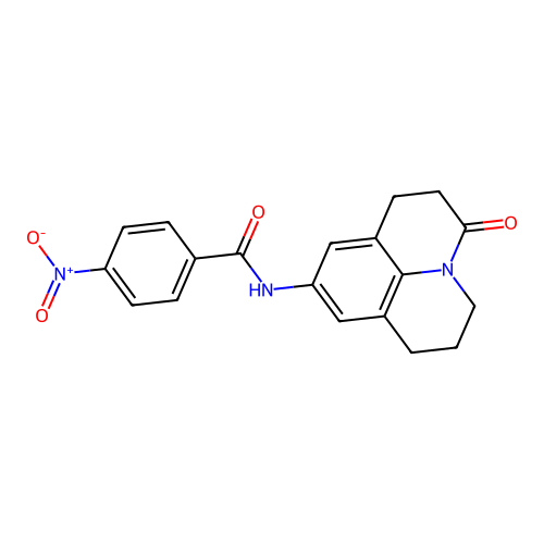 4-nitro-N-(3-oxo-1,2,3,5,6,7-hexahydropyrido[3,2,1-ij]quinolin-9-yl)benzamide structure