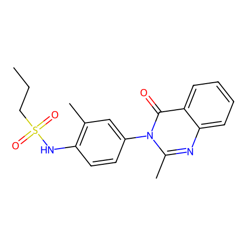 N-(2-methyl-4-(2-methyl-4-oxoquinazolin-3(4H)-yl)phenyl)propane-1-sulfonamide structure