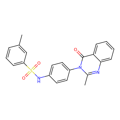 3-methyl-N-[4-(2-methyl-4-oxoquinazolin-3-yl)phenyl]benzenesulfonamide structure