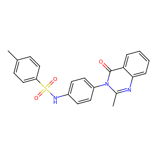 4-methyl-N-[4-(2-methyl-4-oxoquinazolin-3-yl)phenyl]benzenesulfonamide structure
