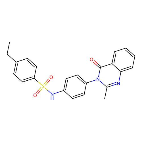 4-ethyl-N-[4-(2-methyl-4-oxoquinazolin-3-yl)phenyl]benzenesulfonamide structure