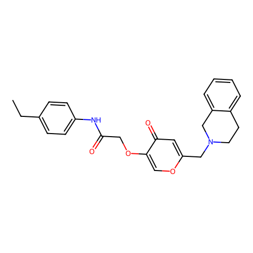2-[6-(3,4-dihydro-1H-isoquinolin-2-ylmethyl)-4-oxopyran-3-yl]oxy-N-(4-ethylphenyl)acetamide structure