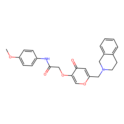 N-(4-methoxyphenyl)-2-({4-oxo-6-[(1,2,3,4-tetrahydroisoquinolin-2-yl)methyl]-4H-pyran-3-yl}oxy)acetamide structure