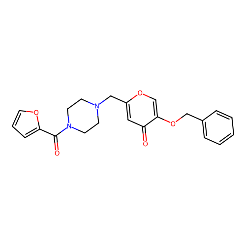 2-[[4-(Furan-2-carbonyl)piperazin-1-yl]methyl]-5-phenylmethoxypyran-4-one structure
