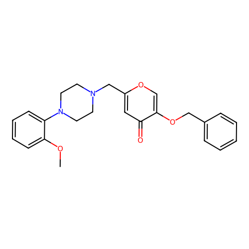 5-(benzyloxy)-2-((4-(2-methoxyphenyl)piperazin-1-yl)methyl)-4H-pyran-4-one structure
