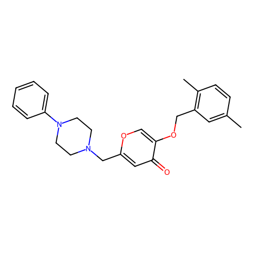 5-[(2,5-Dimethylphenyl)methoxy]-2-[(4-phenylpiperazin-1-yl)methyl]pyran-4-one structure