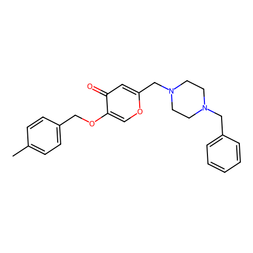 2-[(4-Benzylpiperazin-1-yl)methyl]-5-[(4-methylphenyl)methoxy]pyran-4-one structure