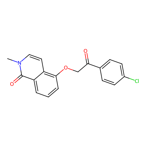 5-(2-(4-chlorophenyl)-2-oxoethoxy)-2-methylisoquinolin-1(2H)-one structure