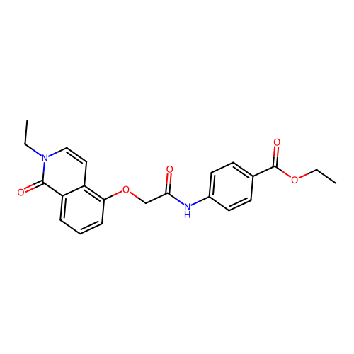 Ethyl 4-{2-[(2-ethyl-1-oxo-1,2-dihydroisoquinolin-5-yl)oxy]acetamido}benzoate structure