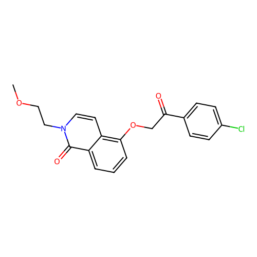 5-[2-(4-Chlorophenyl)-2-oxoethoxy]-2-(2-methoxyethyl)isoquinolin-1-one structure