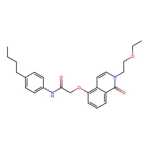 N-(4-butylphenyl)-2-[2-(2-ethoxyethyl)-1-oxoisoquinolin-5-yl]oxyacetamide structure