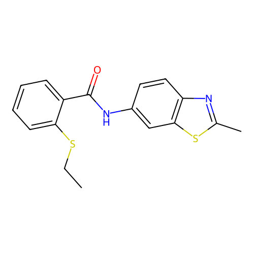 2-(ethylthio)-N-(2-methylbenzo[d]thiazol-6-yl)benzamide structure
