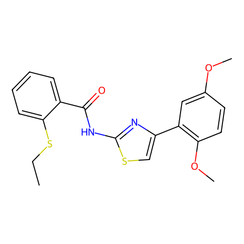 N-(4-(2,5-dimethoxyphenyl)thiazol-2-yl)-2-(ethylthio)benzamide structure