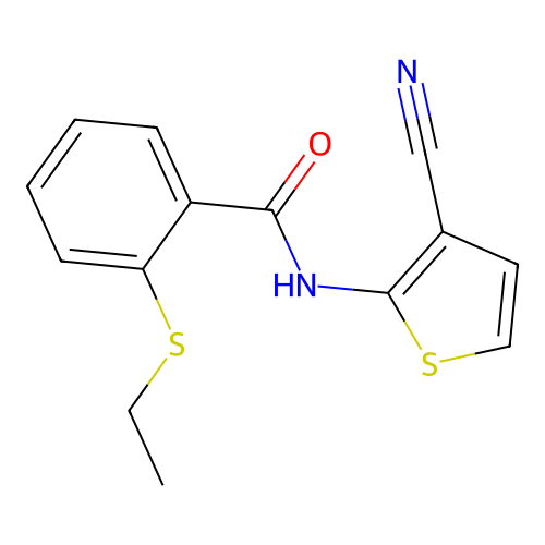 N-(3-cyanothiophen-2-yl)-2-(ethylthio)benzamide structure