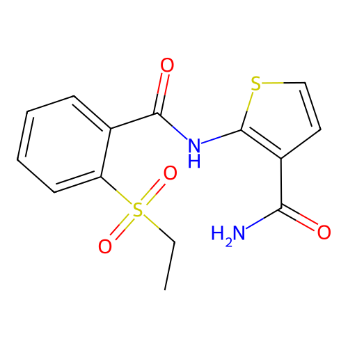 2-(2-(Ethylsulfonyl)benzamido)thiophene-3-carboxamide structure