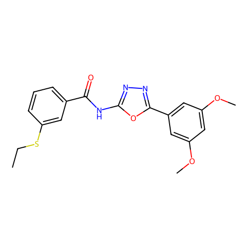 N-(5-(3,5-dimethoxyphenyl)-1,3,4-oxadiazol-2-yl)-3-(ethylthio)benzamide structure