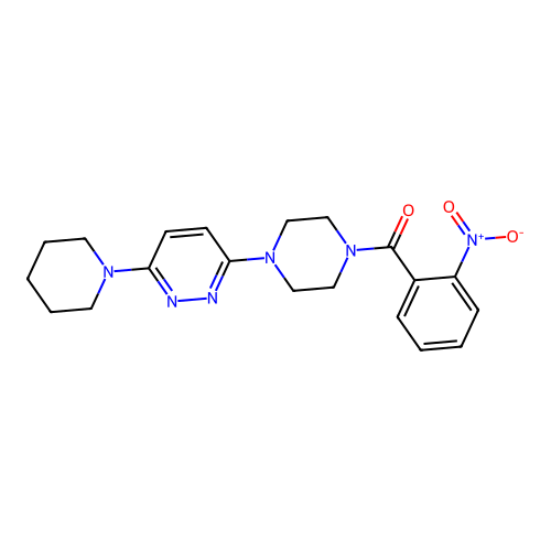 (2-Nitrophenyl)(4-(6-(piperidin-1-yl)pyridazin-3-yl)piperazin-1-yl)methanone structure