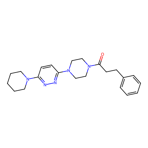 3-Phenyl-1-[4-(6-piperidin-1-ylpyridazin-3-yl)piperazin-1-yl]propan-1-one structure
