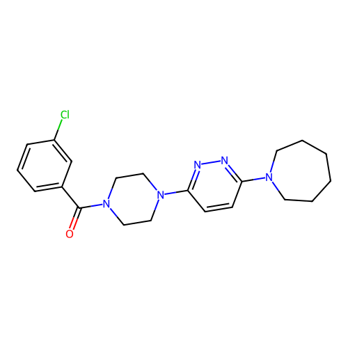 (4-(6-(Azepan-1-yl)pyridazin-3-yl)piperazin-1-yl)(3-chlorophenyl)methanone structure