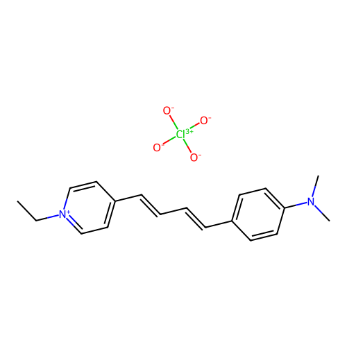 1-Ethyl-4-(4-(p-dimethylaminophenyl)-1,3-butadienyl)-pyridinium perchlorate structure