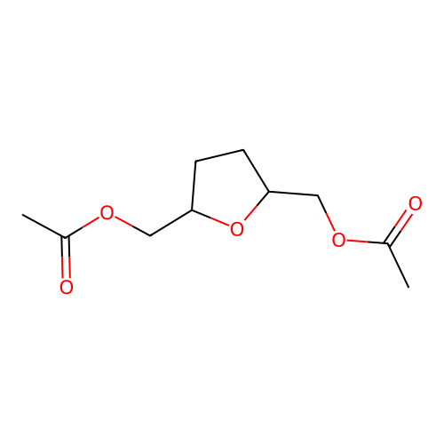 2,5-Bishydroxymethyl tetrahydrofuran diacetate structure