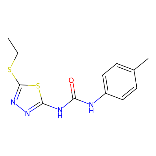 1-(5-(Ethylthio)-1,3,4-thiadiazol-2-yl)-3-(p-tolyl)urea structure