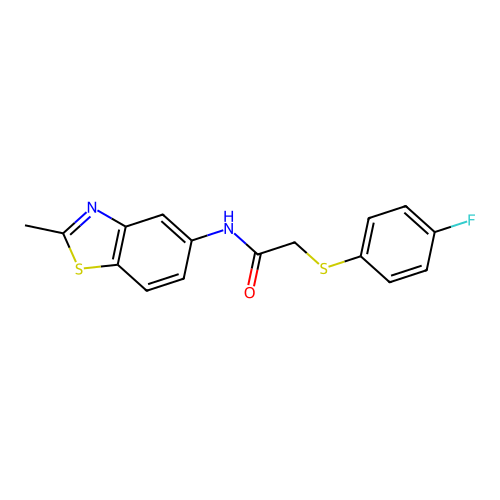 2-((4-fluorophenyl)thio)-N-(2-methylbenzo[d]thiazol-5-yl)acetamide structure