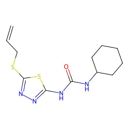 1-(5-(Allylthio)-1,3,4-thiadiazol-2-yl)-3-cyclohexylurea structure