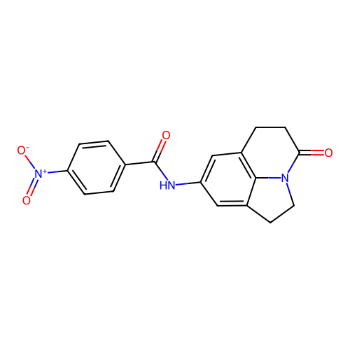 4-nitro-N-(4-oxo-2,4,5,6-tetrahydro-1H-pyrrolo[3,2,1-ij]quinolin-8-yl)benzamide structure