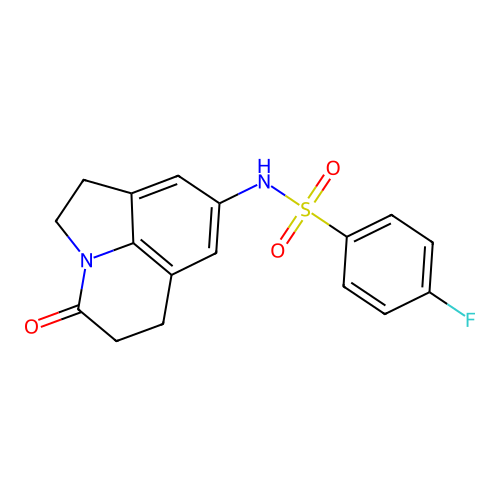 4-fluoro-N-(4-oxo-2,4,5,6-tetrahydro-1H-pyrrolo[3,2,1-ij]quinolin-8-yl)benzenesulfonamide structure