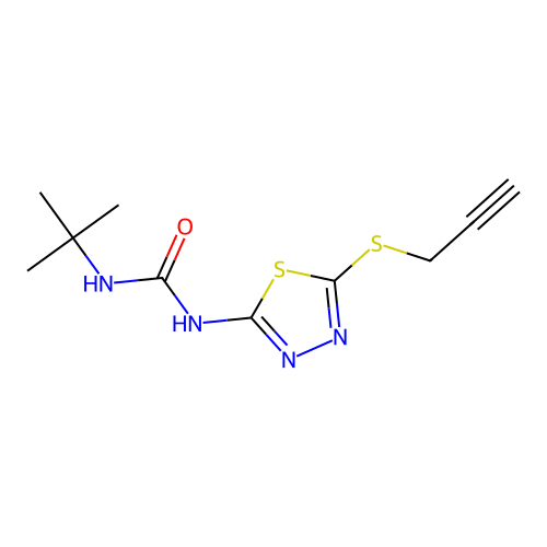 1-(Tert-butyl)-3-(5-(prop-2-yn-1-ylthio)-1,3,4-thiadiazol-2-yl)urea structure