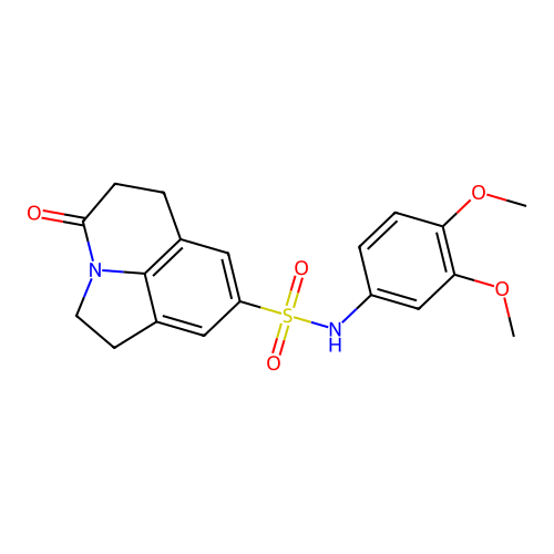 N-(3,4-dimethoxyphenyl)-11-oxo-1-azatricyclo[6.3.1.0^{4,12}]dodeca-4(12),5,7-triene-6-sulfonamide structure