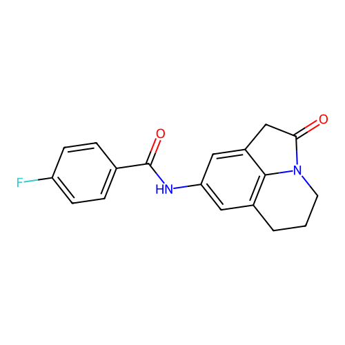 4-fluoro-N-{2-oxo-1-azatricyclo[6.3.1.0^{4,12}]dodeca-4,6,8(12)-trien-6-yl}benzamide structure