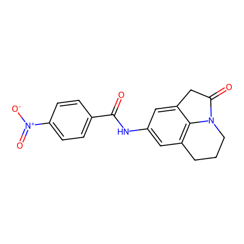4-nitro-N-(2-oxo-2,4,5,6-tetrahydro-1H-pyrrolo[3,2,1-ij]quinolin-8-yl)benzamide structure