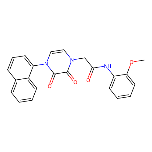 N-(2-methoxyphenyl)-2-(4-naphthalen-1-yl-2,3-dioxopyrazin-1-yl)acetamide structure
