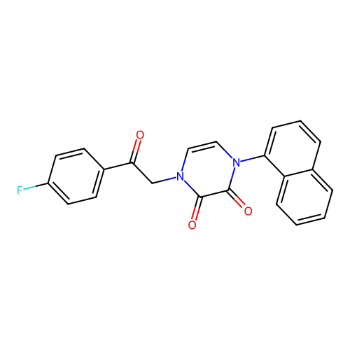 1-[2-(4-Fluorophenyl)-2-oxoethyl]-4-naphthalen-1-ylpyrazine-2,3-dione structure